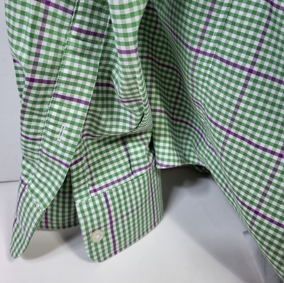 Land's End Plaid Collared Button Up Dress Shirt - Picture 3 of 6